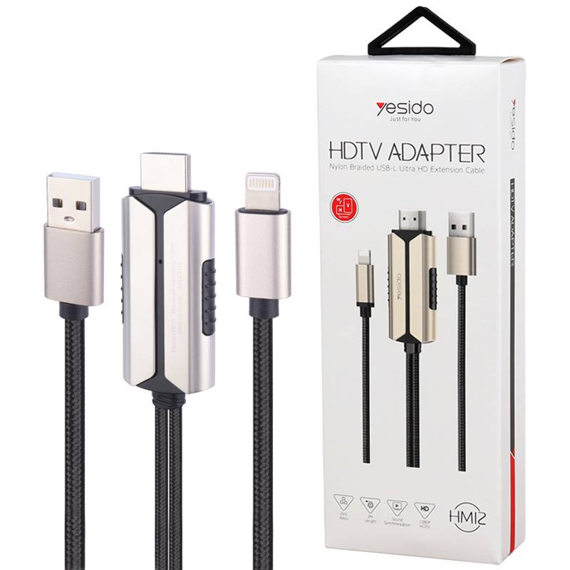 2 کابل تبدیل Yesido HM12 Lightning to HDMI 2m - Image 1