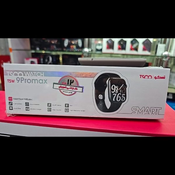 ساعت هوشمند 2.04 اینچی تسکو مدل TSW 9 Promax با بند سیلیکونی